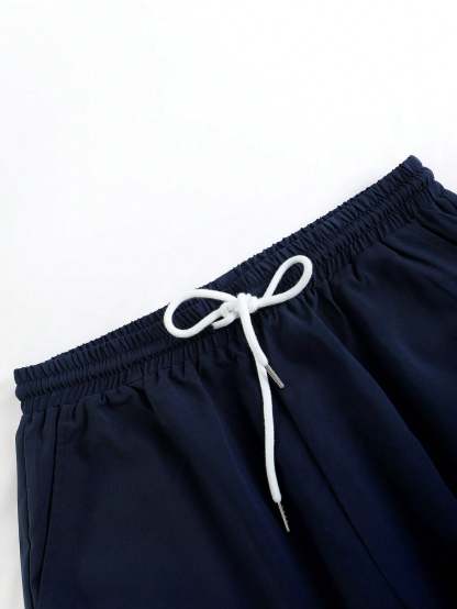 Tropical Print Shirt And Drawstring Shorts-Vacay Outfit