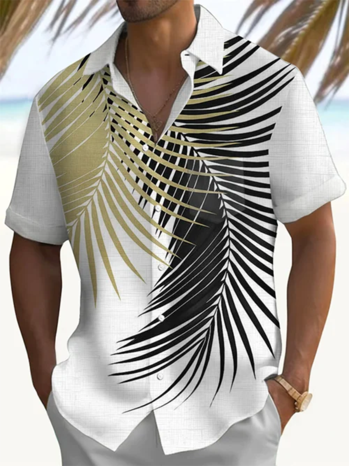 Hawaiian Style Short Sleeve Shirt-Vacay Outfit