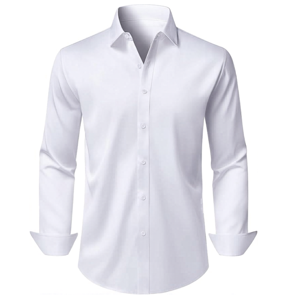 Sleeve And Stretch Wrinkle Dress Shirt Long Sleeve For Men