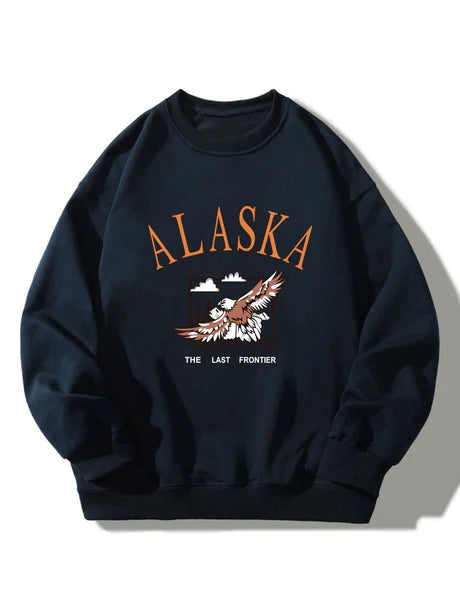 Alaska Eagle Print Sweatshirt-Vacay Outfit