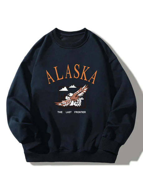 Alaska Eagle Print Sweatshirt-Vacay Outfit