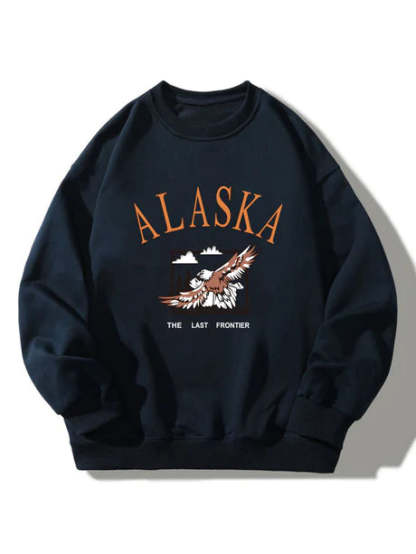 Alaska Eagle Print Sweatshirt-Vacay Outfit