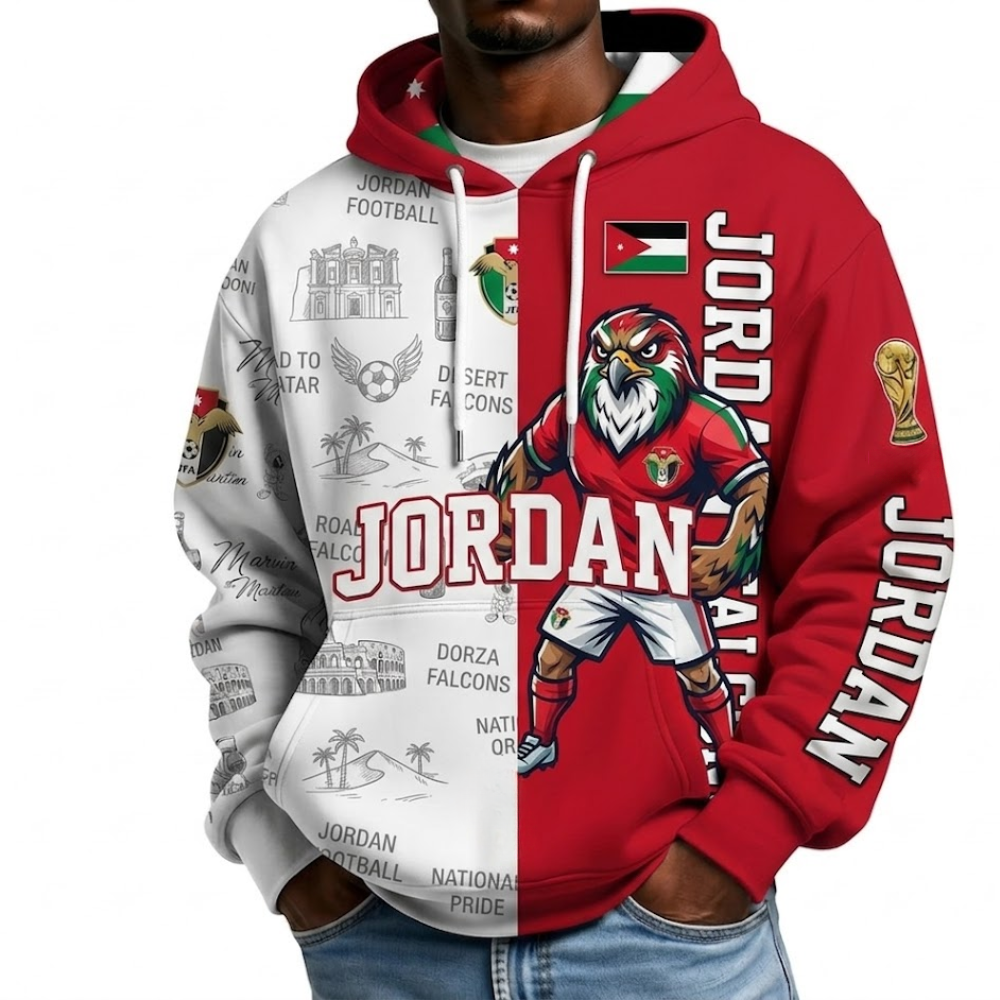 Jordan Football Themed All Over Printed Hoodie