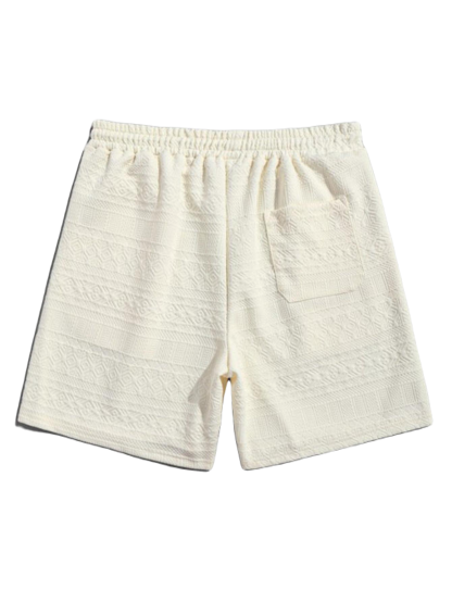 Geometric Retro Polo Shirt And Shorts Set-Vacay Outfit