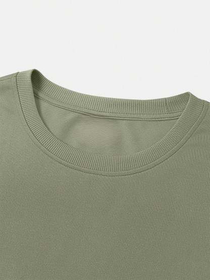 Plain Solid Colored T Shirt And Shorts Set-Vacay Outfit