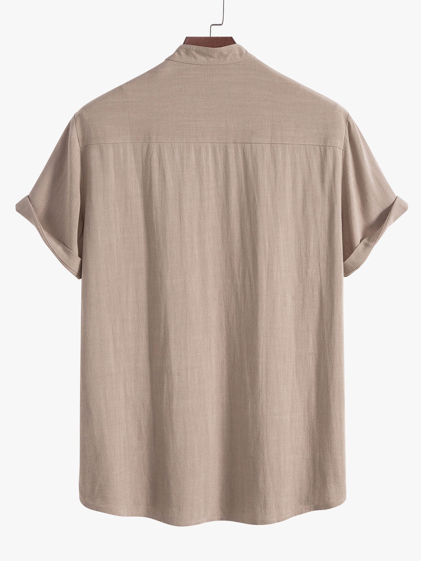 Linen Blend Casual Shirt-Vacay Outfit