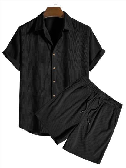 Classic Ribbed Two Piece Lounge Set-Vacay Outfit