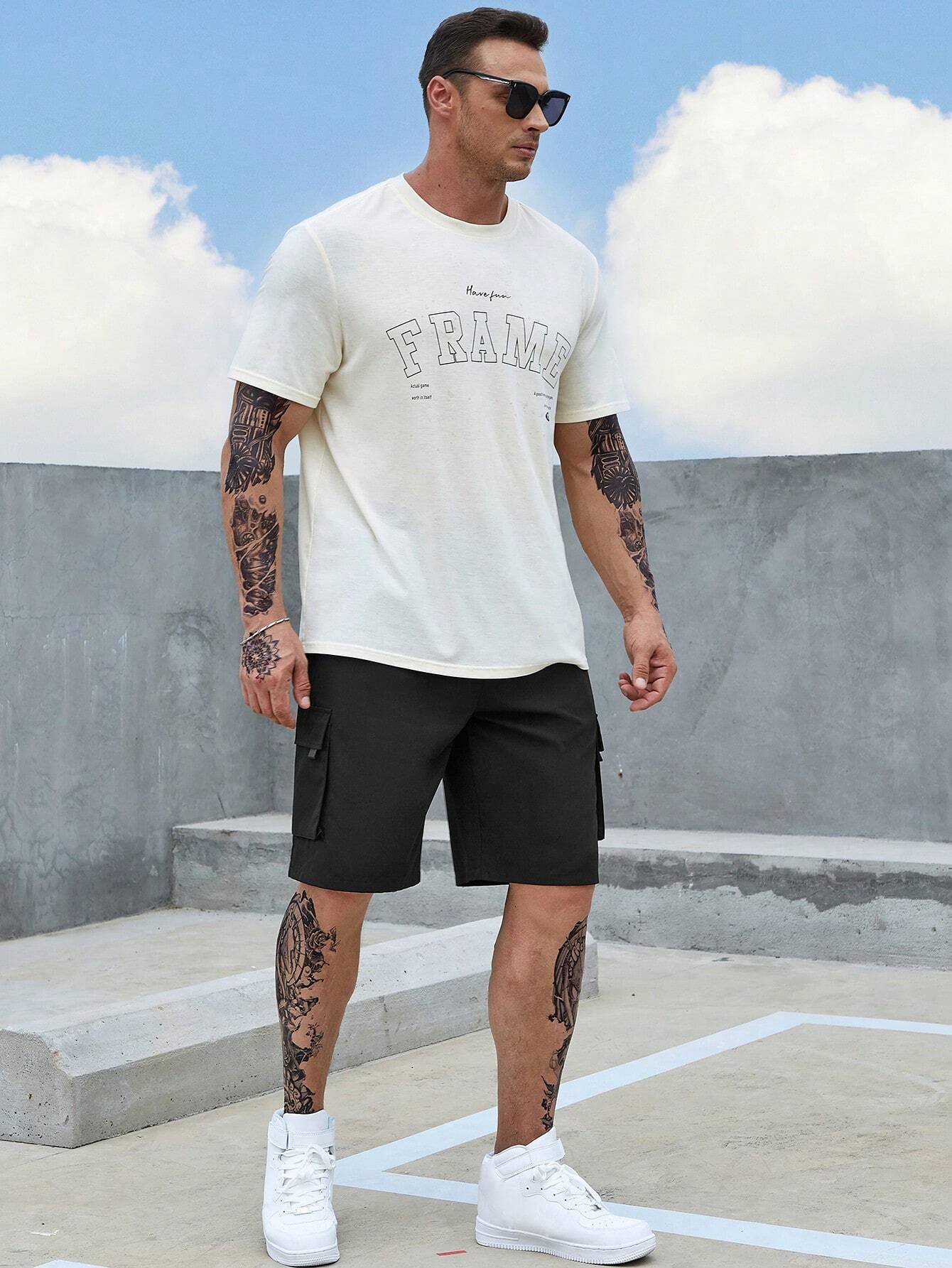 Casual Athletic Cargo Shorts-Vacay Outfit