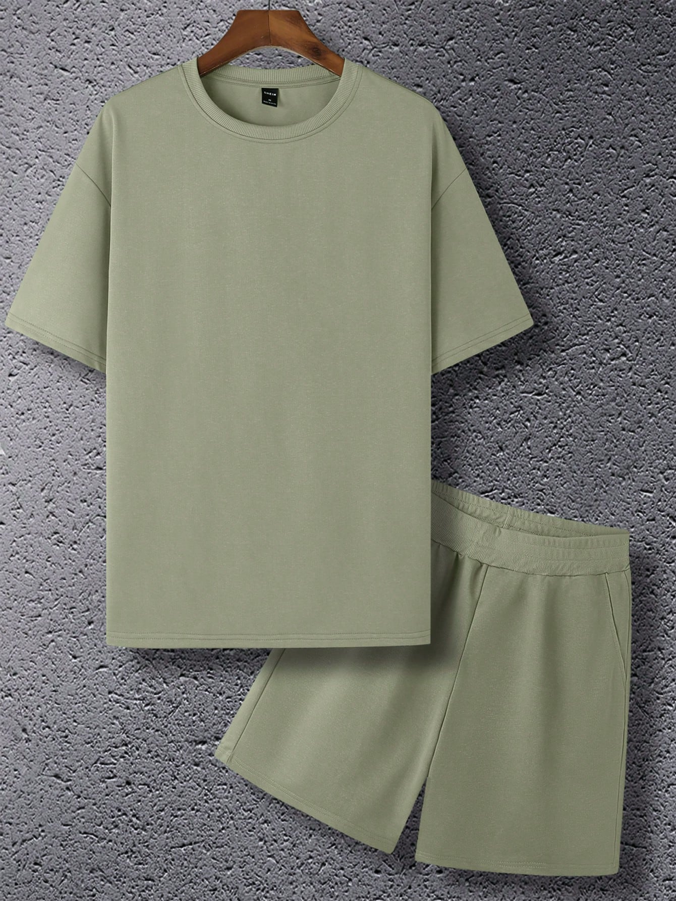 Plain Solid Colored T Shirt And Shorts Set-Vacay Outfit