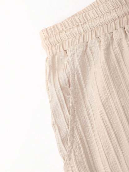 Solid Colored Button Up Shirt And Pants Without Tee-Vacay Outfit