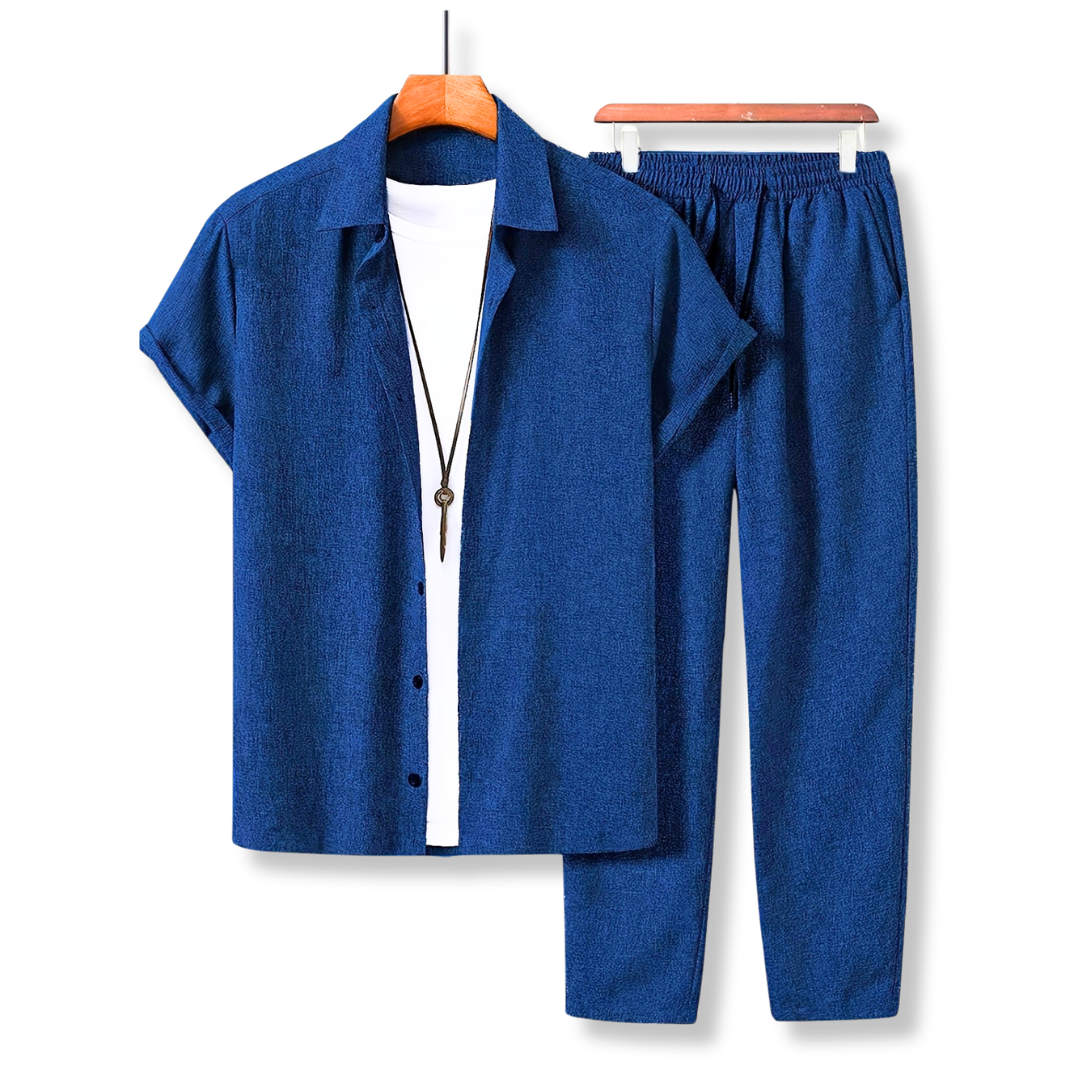 Stylish Ruffled Shirt And Pants Set-Vacay Outfit