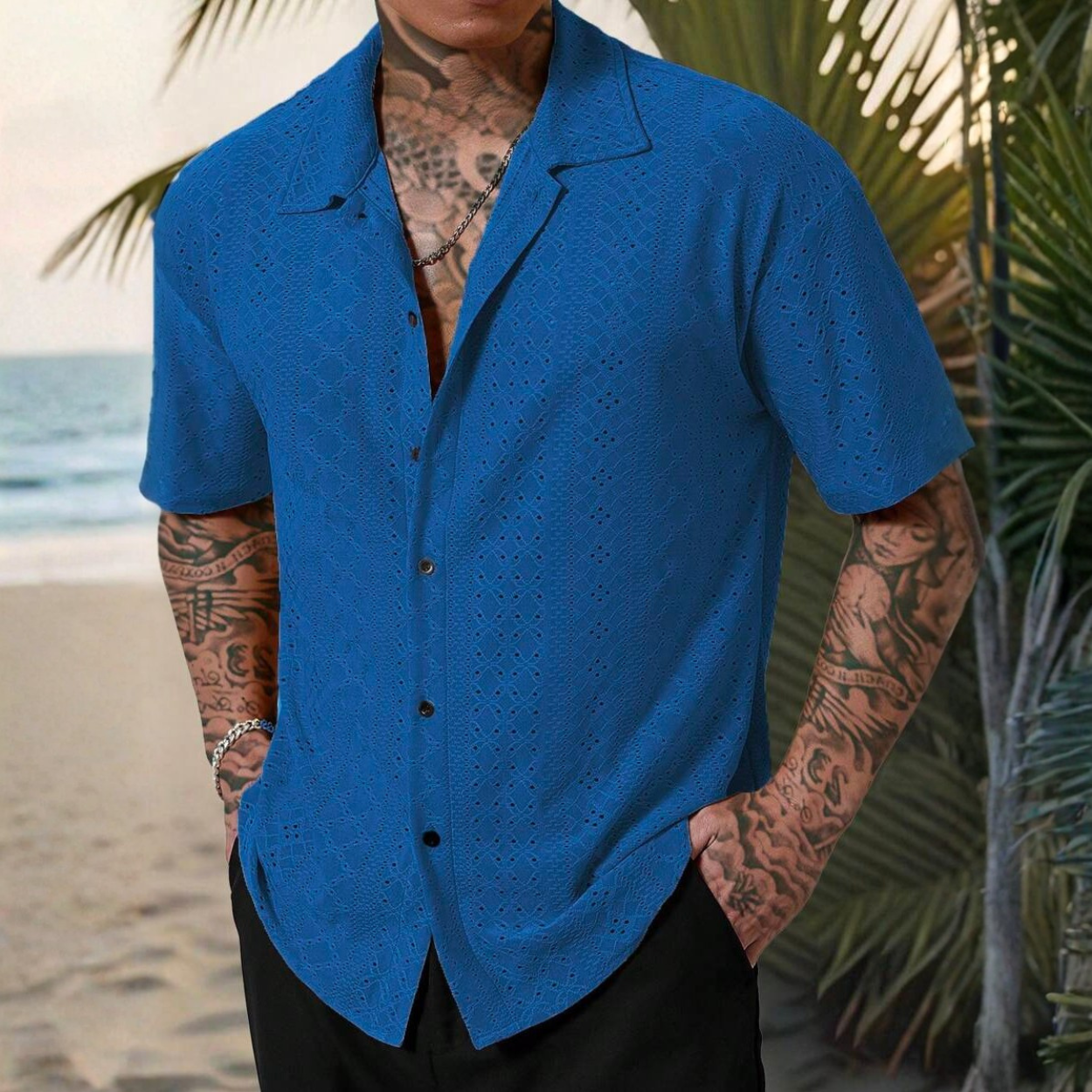 Casual Knit Shirt With Comfortable Fit For Men