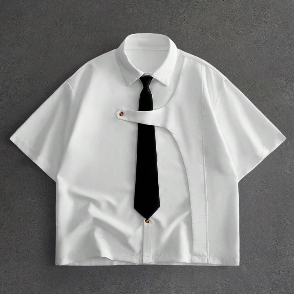 Casual Short Sleeve Deconstructed Shirt For Men