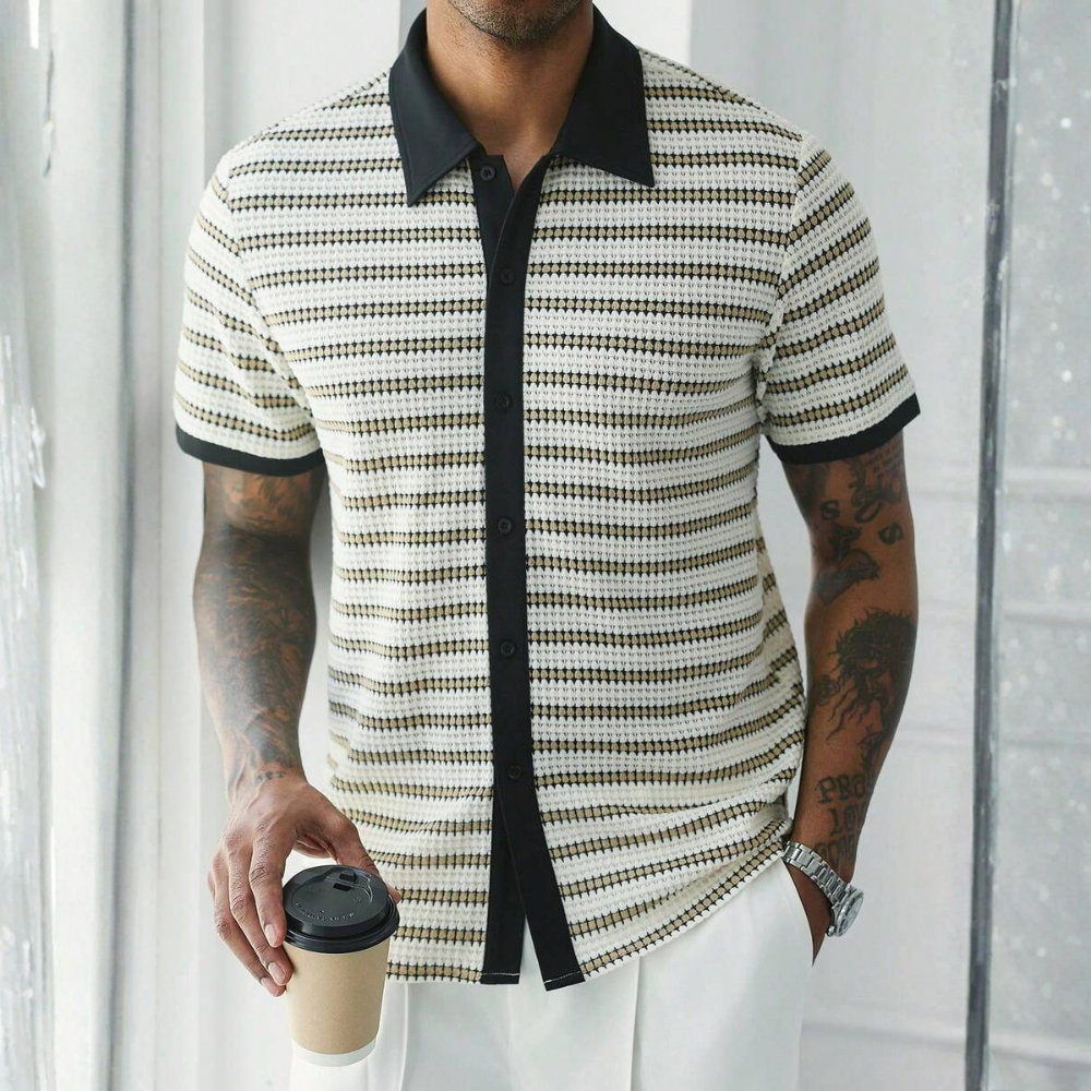 Casual Short Loose Sleeve Textured Sleeve Shirt For Men
