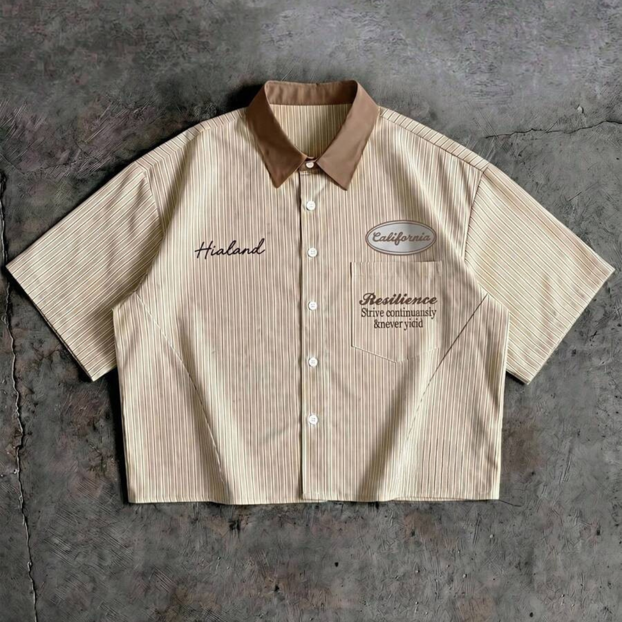 Casual Striped Printed Short Sleeve Shirt For Men