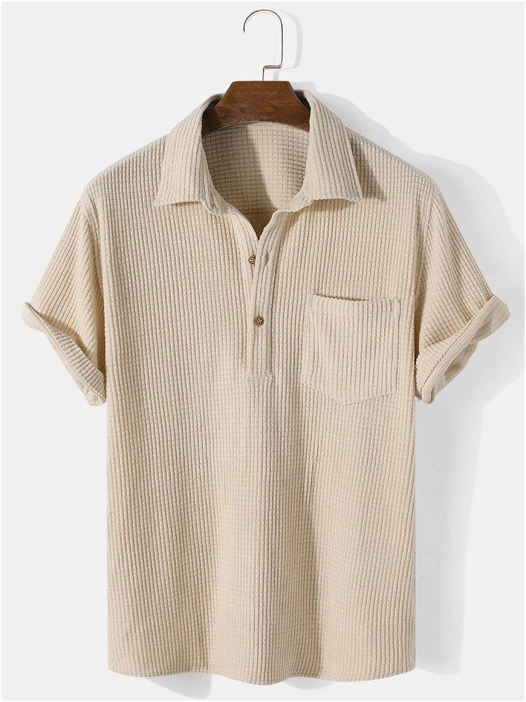 Textured Coordinated Shirt And Shorts Set-Vacay Outfit