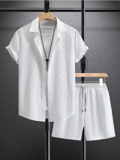 Plain Shirt And Shorts Set-Vacay Outfit