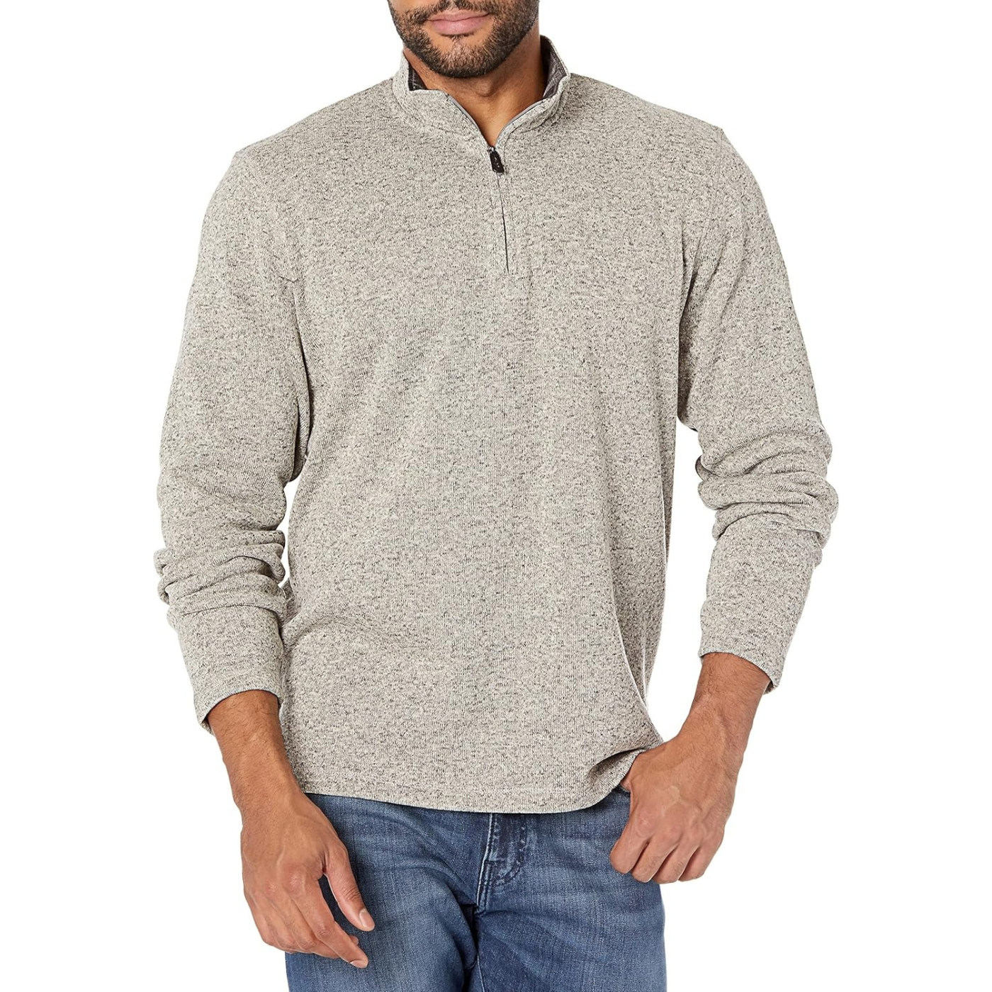 Mens Long Sleeve Fleece Quarter zip