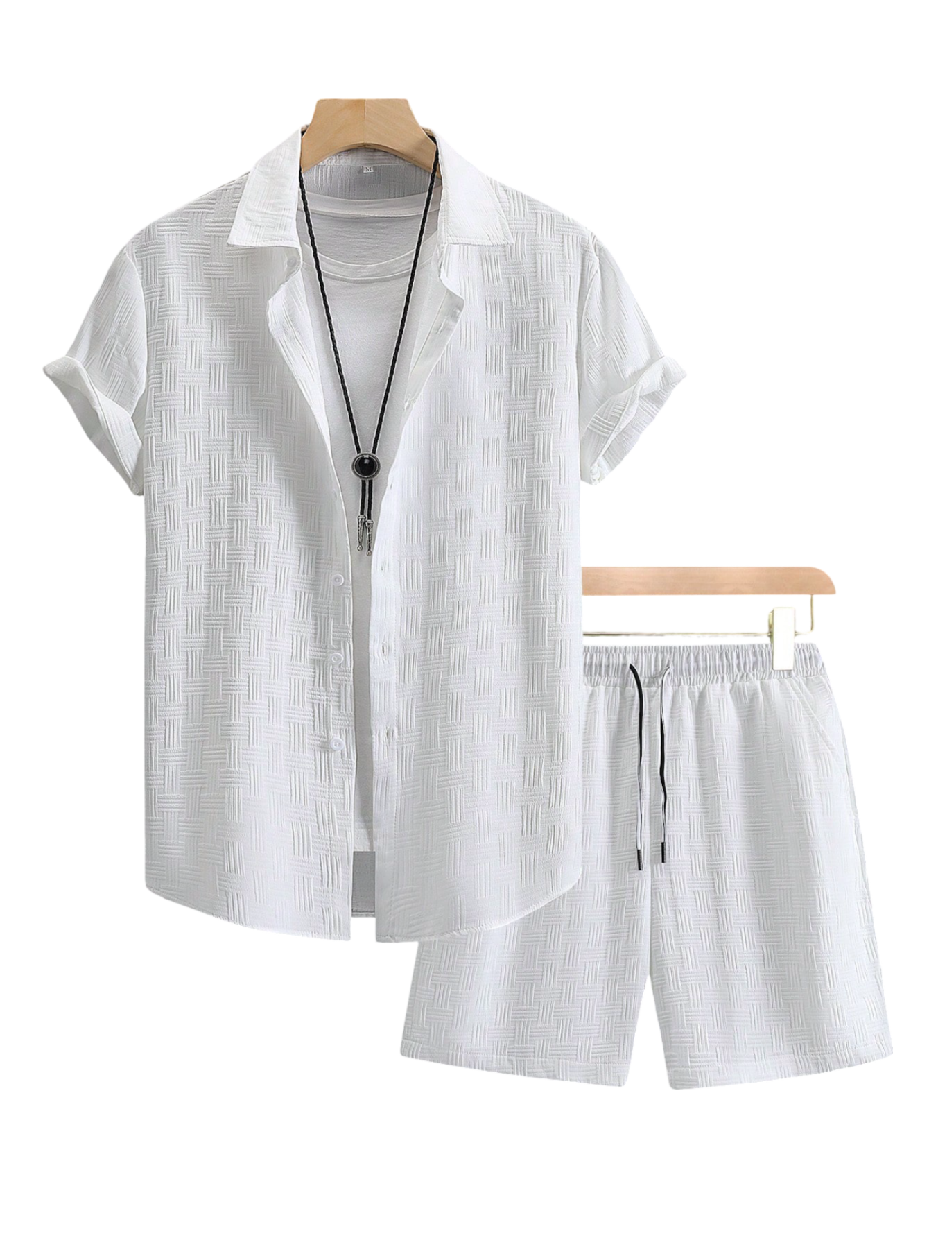 Plain Shirt And Shorts Set-Vacay Outfit