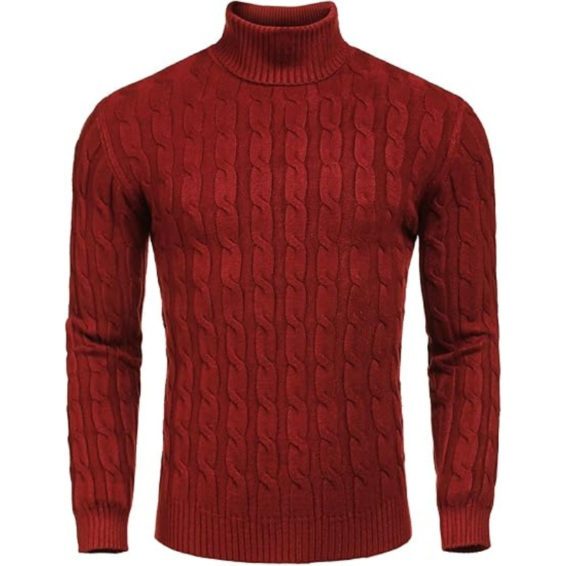 Casual Slim Fit Sweater With Twisted Knitted Design For Men