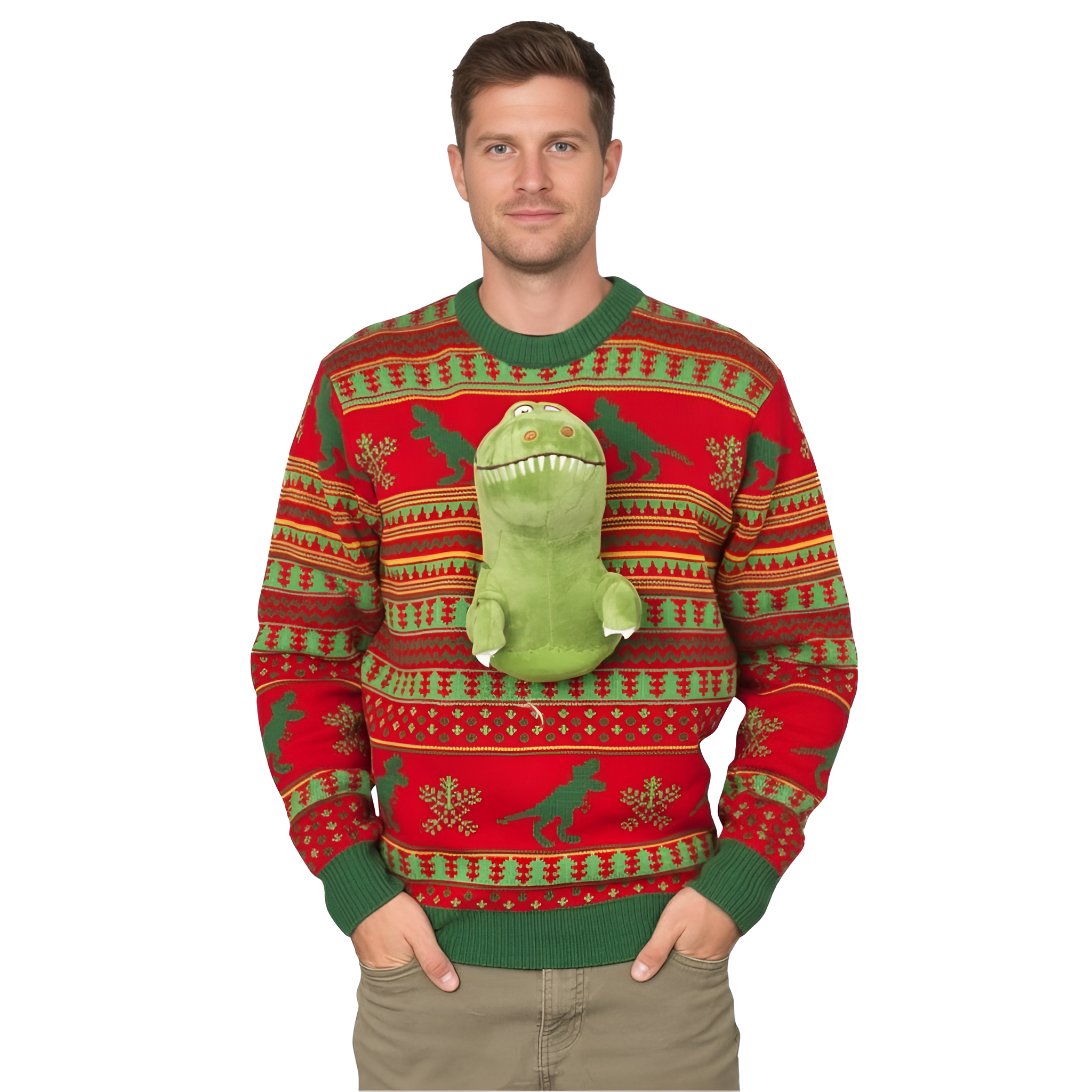 3D T Rex Adult Ugly Christmas Sweater