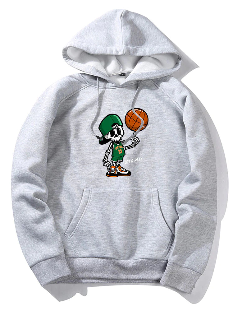 Basketball Print Hoodie-Vacay Outfit