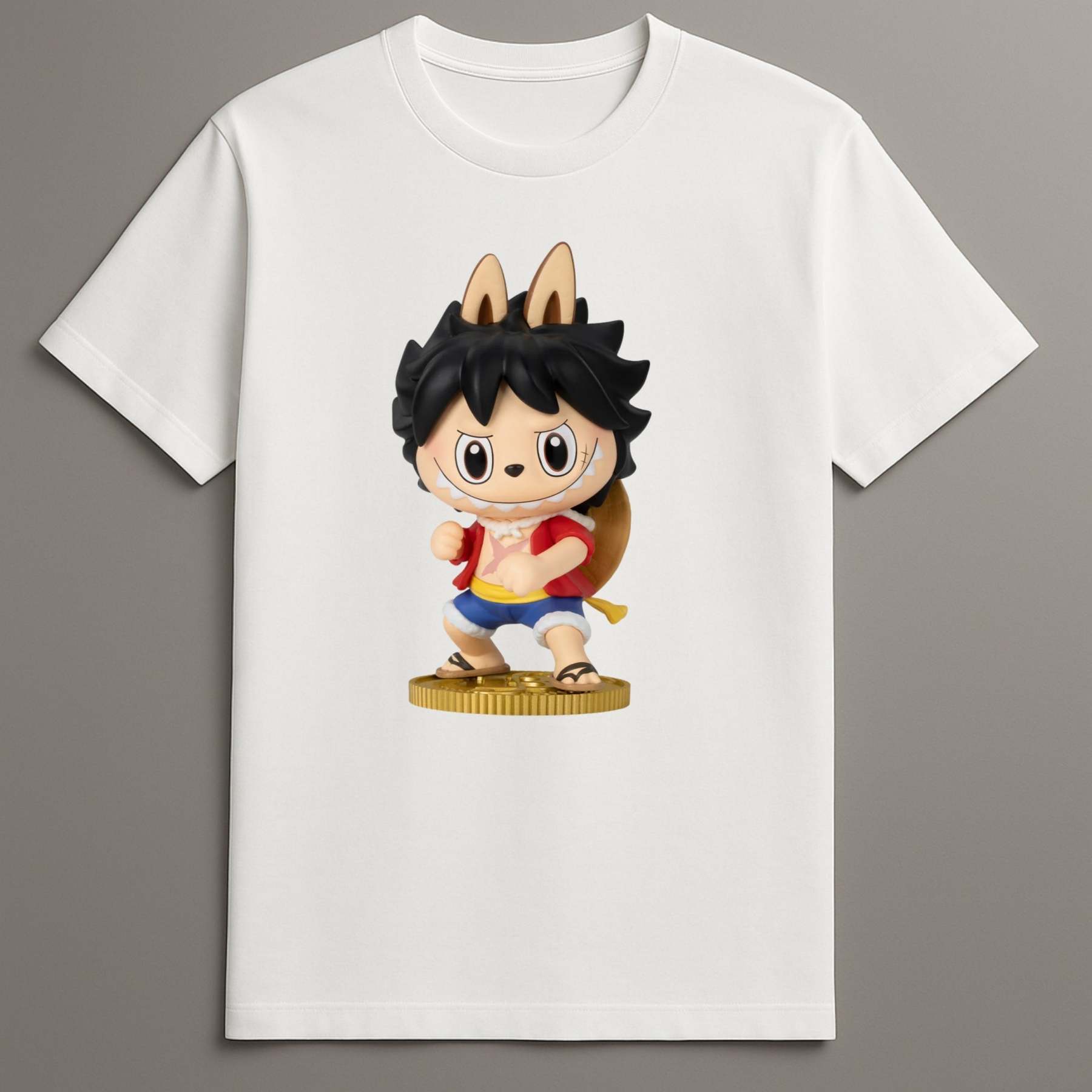Labubu x Luffy Crossover T-Shirt – Anime Graphic Tee Drop