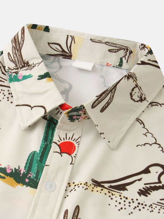 Cactus Print Shirt-Vacay Outfit