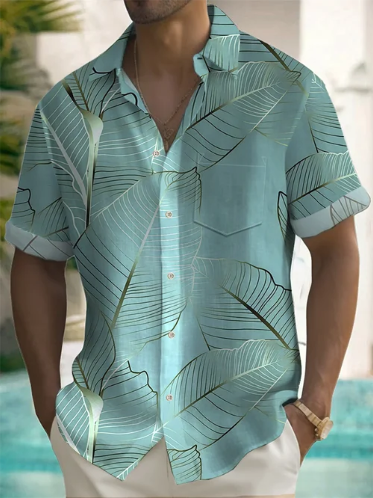 Hawaiian Printed Pattern Casual Shirt-Vacay Outfit