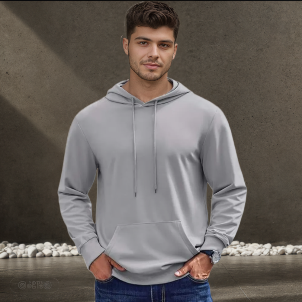 Men’s Casual Cotton Fleece Pullover Hoodie with Kangaroo Pocket