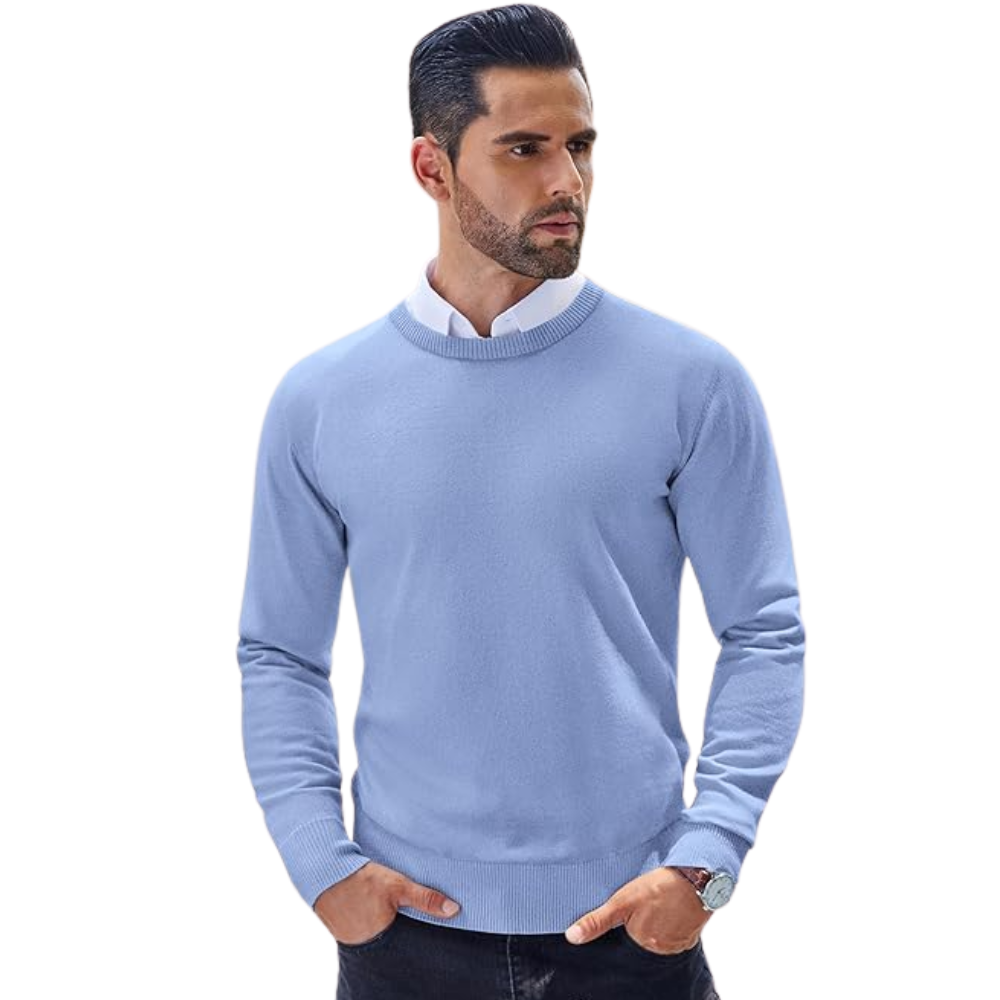 Men’s Slim Fit Crew Neck Knitted Sweater Lightweight Pullover