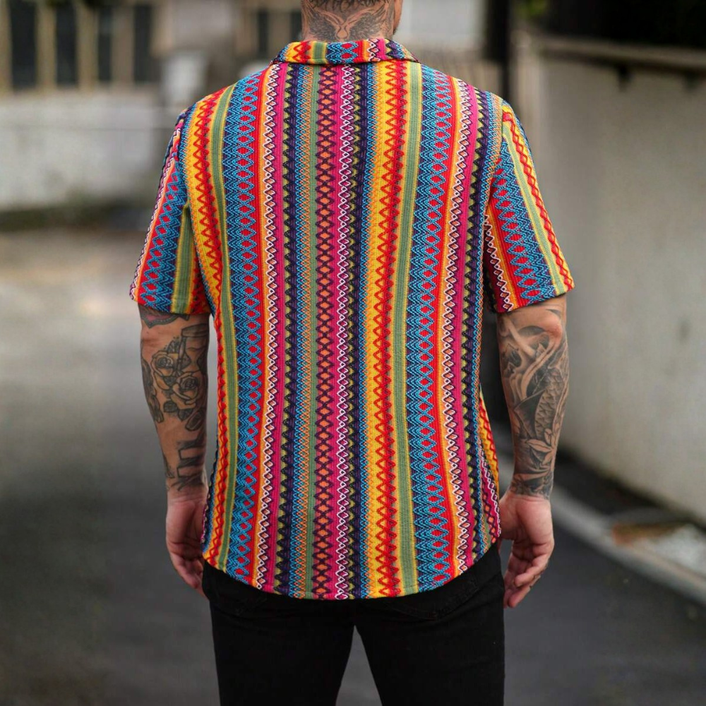 Casual Short Loose Sleeve Textured Sleeve Shirt For Men