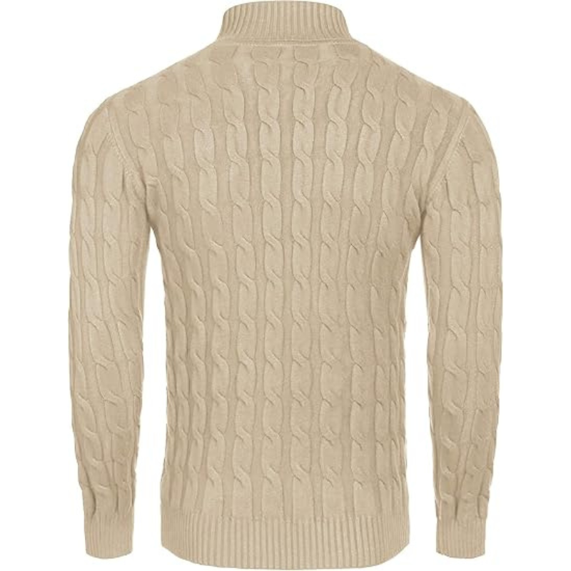 Casual Slim Fit Sweater With Twisted Knitted Design For Men