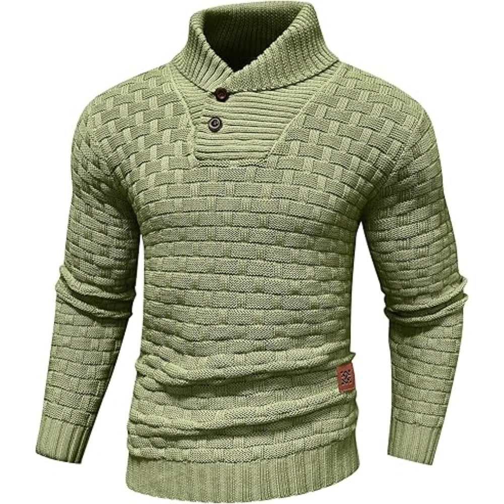 Men's Turtleneck Sweater Shawl Collar Pullover Sweaters Regular Fit Knitted Tops