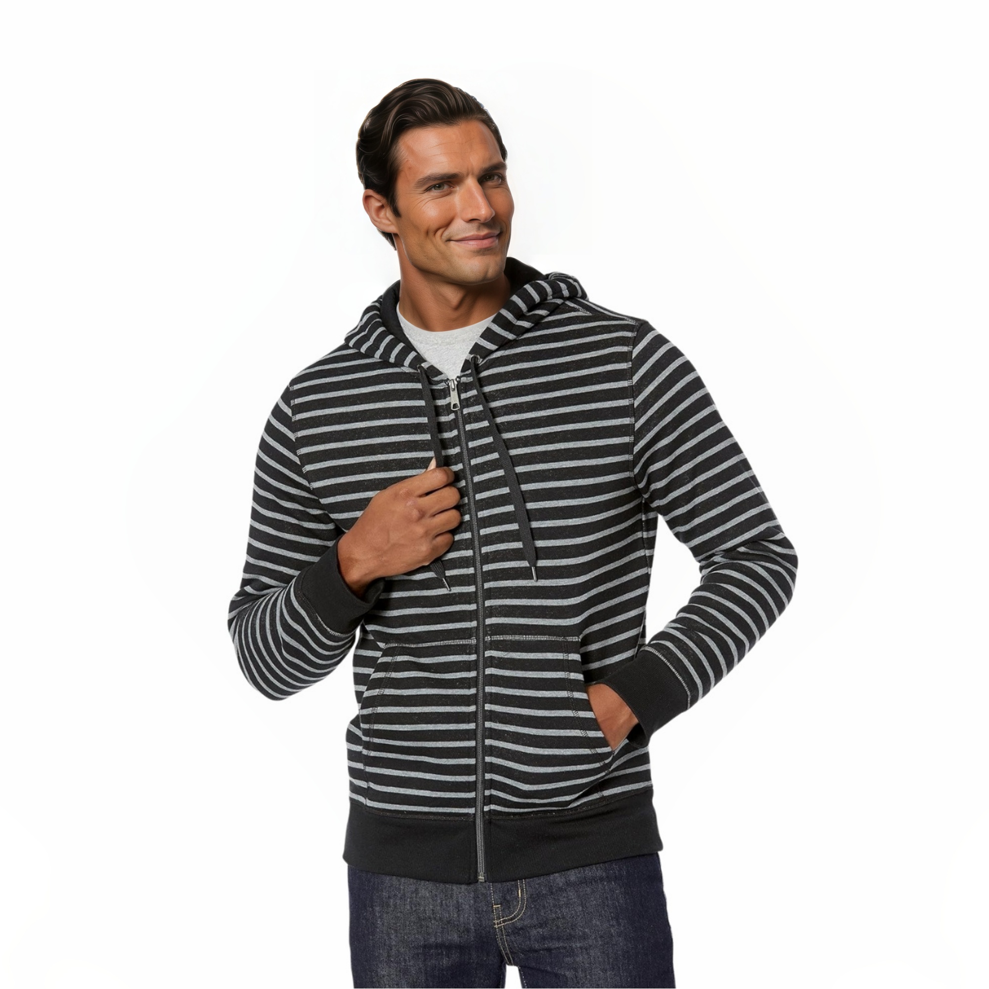 Full Zip Fleece Hoodie Jacket for Men