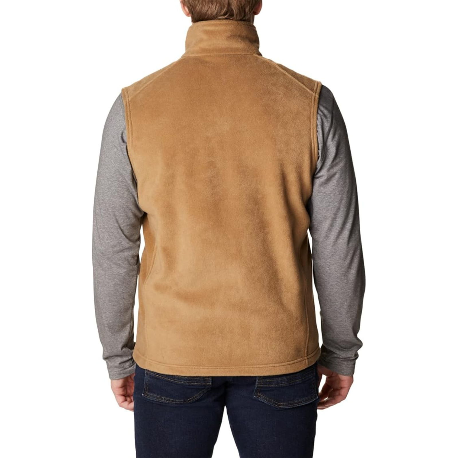Full Zip Fleece Vest With Zippered Pockets For Men