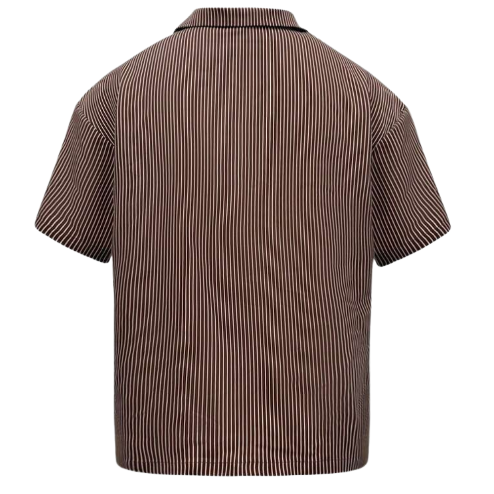 Striped Minimalist Casual Long Sleeve Button Up Shirt For Men