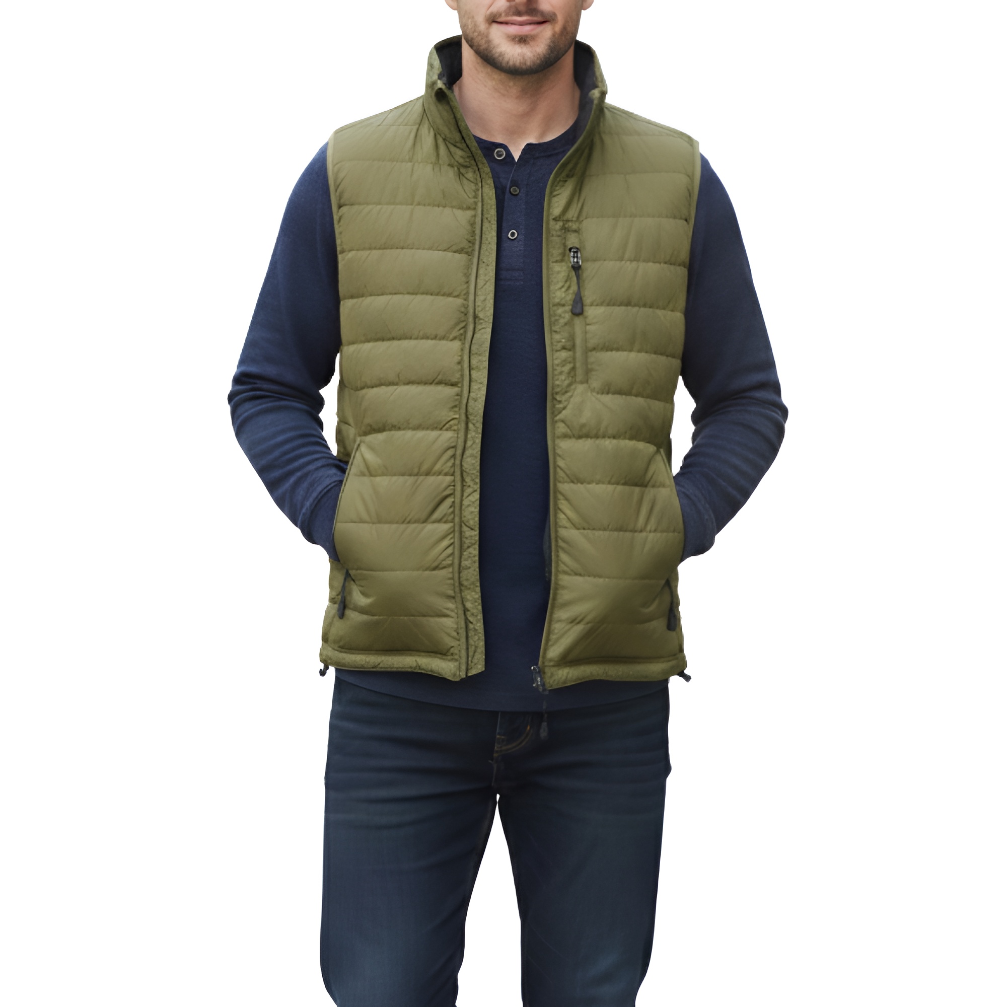 Lightweight Insulated Quilted Zip Front Outdoor Vest