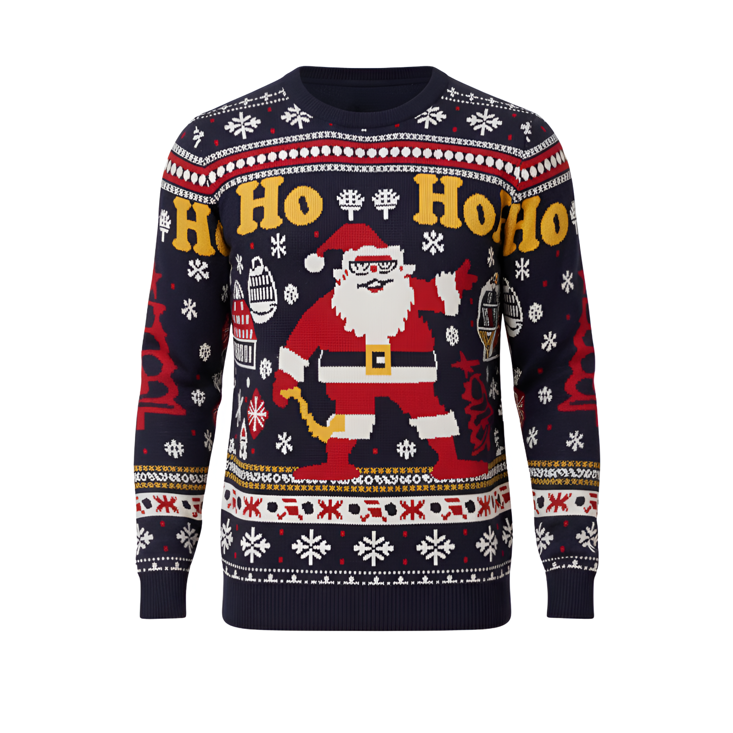 Ugly Christmas Sweater Santa Clause Reindeer Knitted Long Sleeve Sweaters