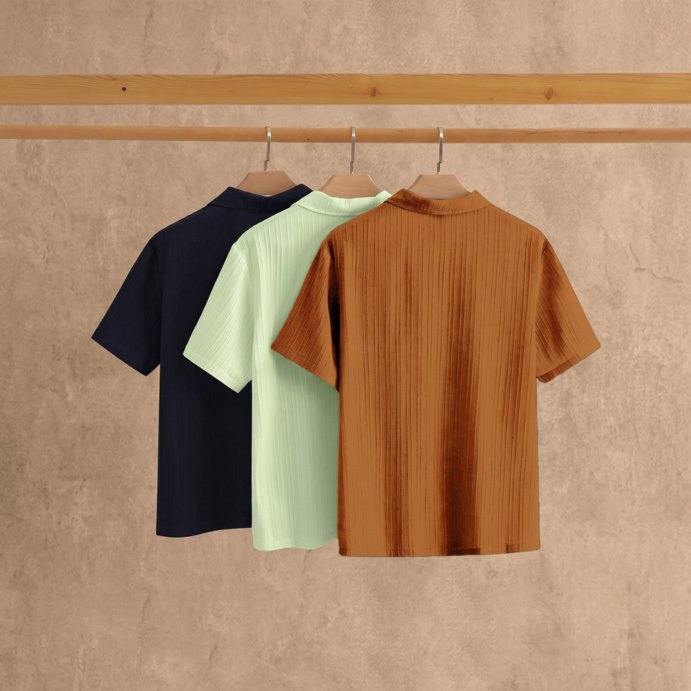 Minimalist Short Sleeve Polo Shirt Set For Men