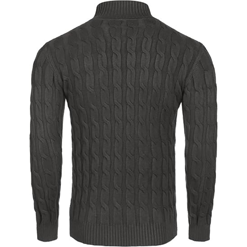 Casual Slim Fit Sweater With Twisted Knitted Design For Men
