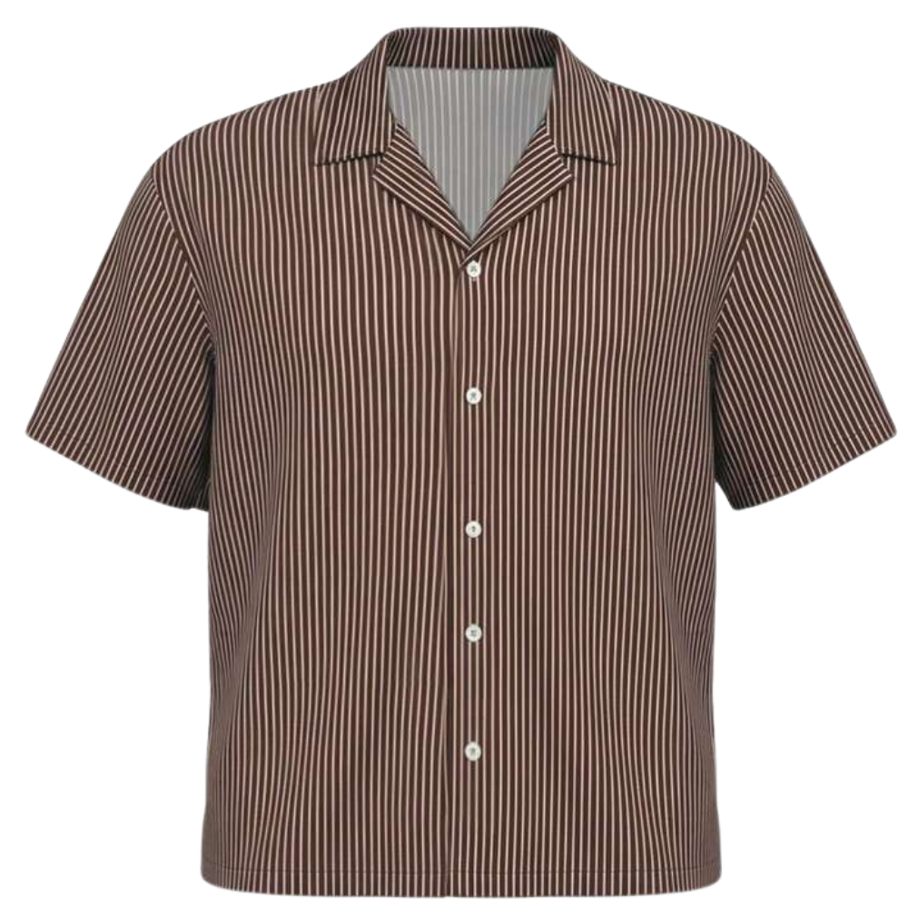 Striped Minimalist Casual Long Sleeve Button Up Shirt For Men