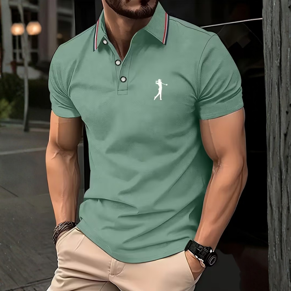Summer Printed Golf Spring And Short Sleeve Shirt For Men