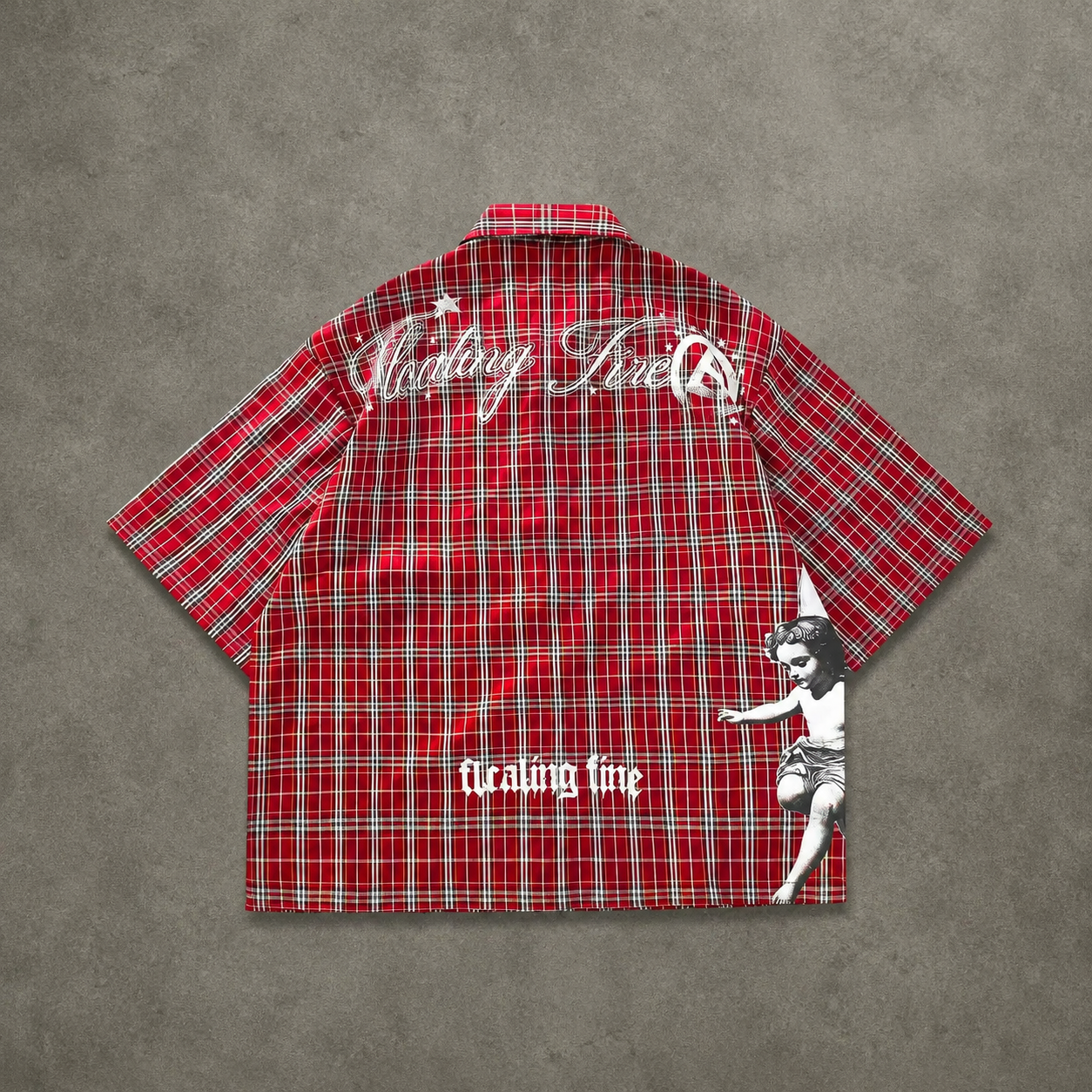 Casual Short Sleeve Retro Loose Plaid Shirt For Women