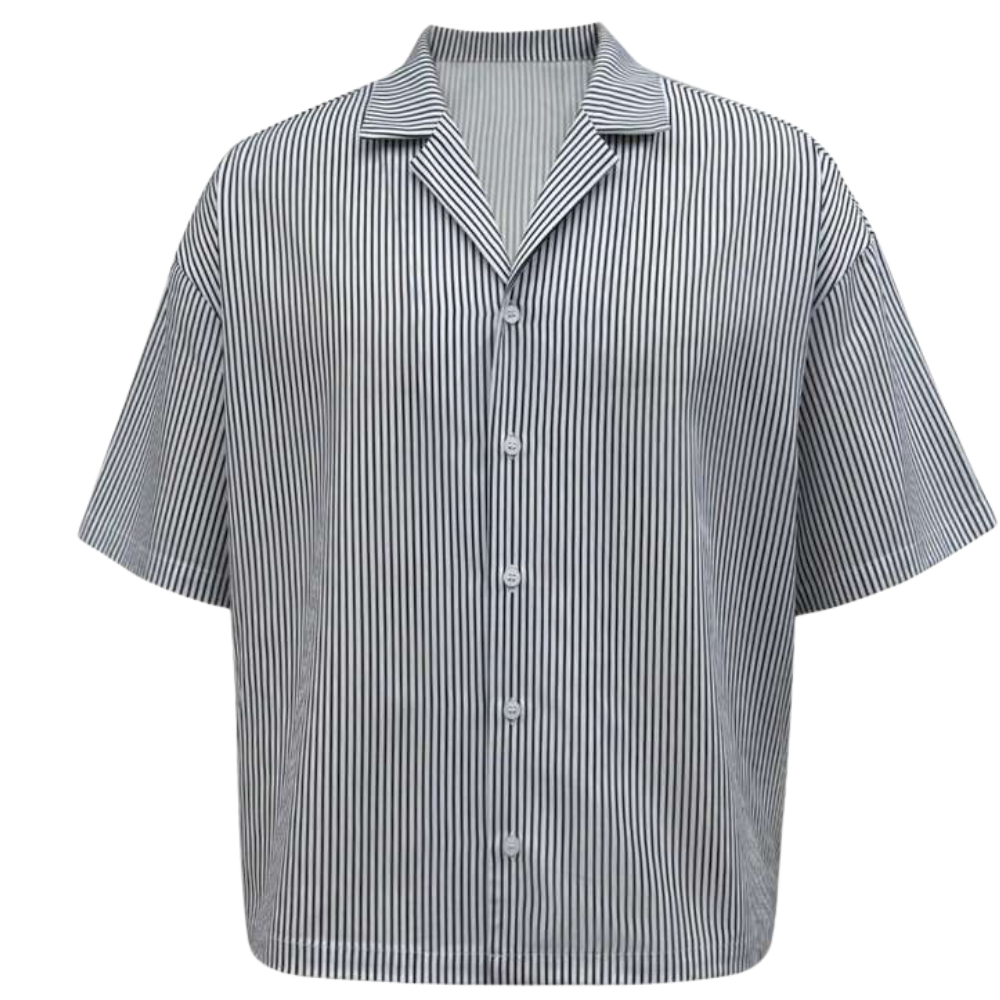 Striped Minimalist Casual Long Sleeve Button Up Shirt For Men