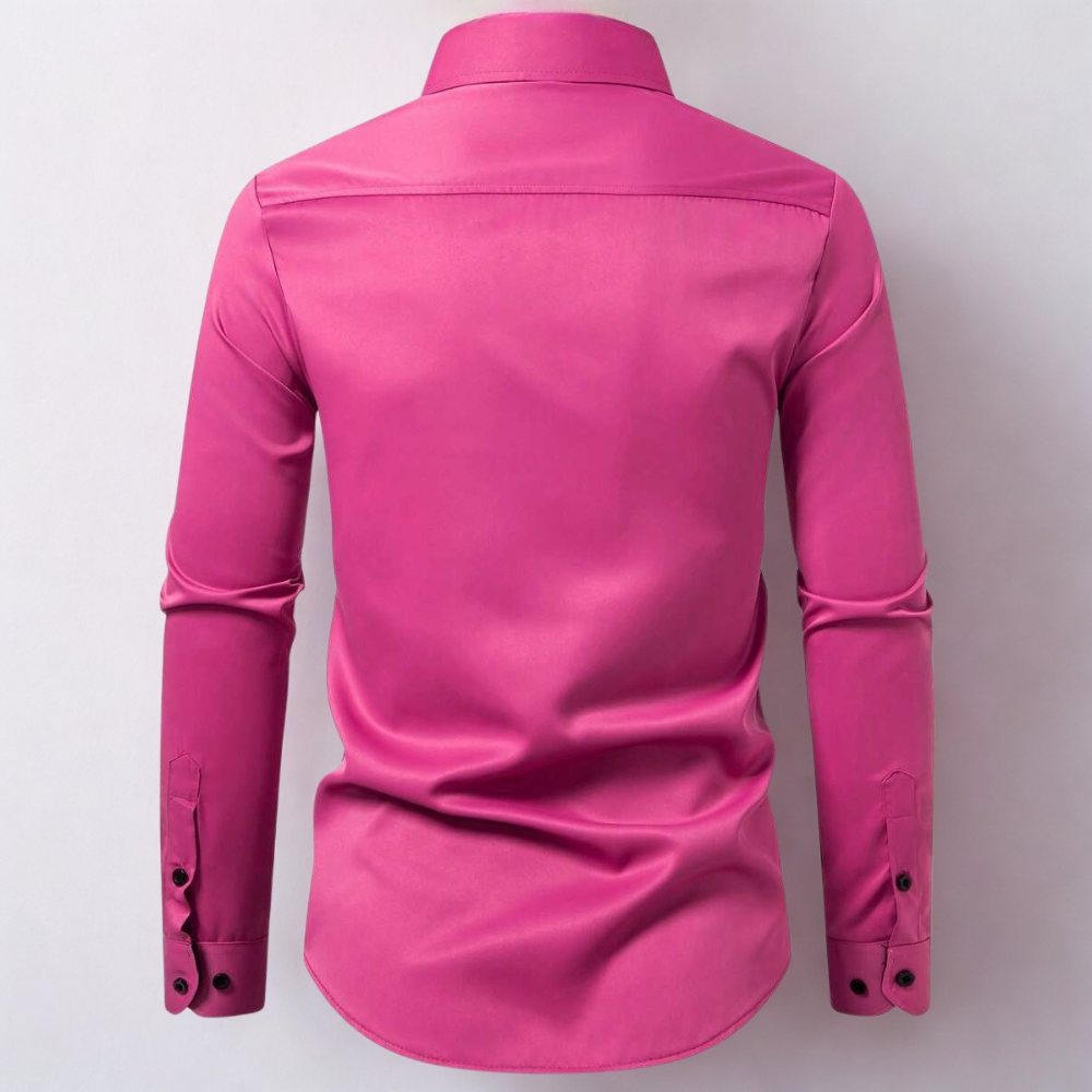 Front Button Long Sleeve Casual Shirt With Pocket For Men