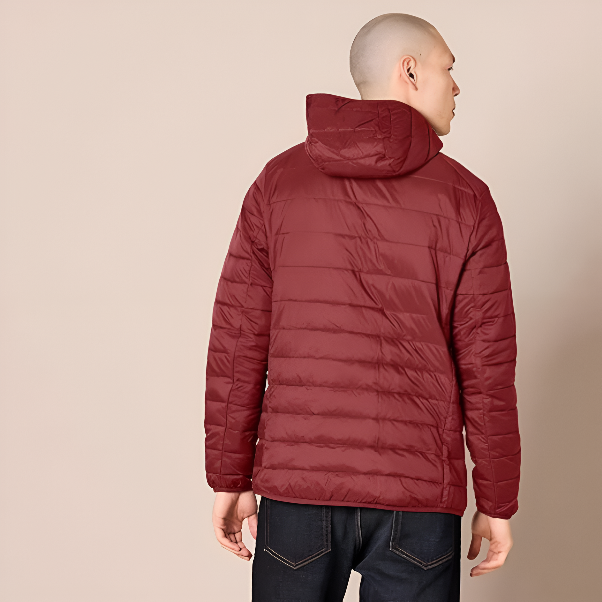 Men's Lightweight Water-Resistant Packable Hooded Puffer Jacket
