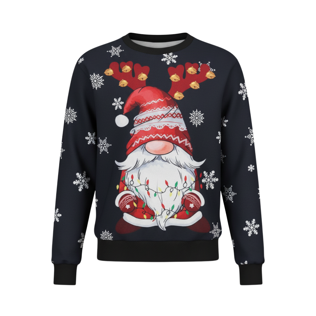 Long Sleeve Graphic Print Ugly Christmas Sweater