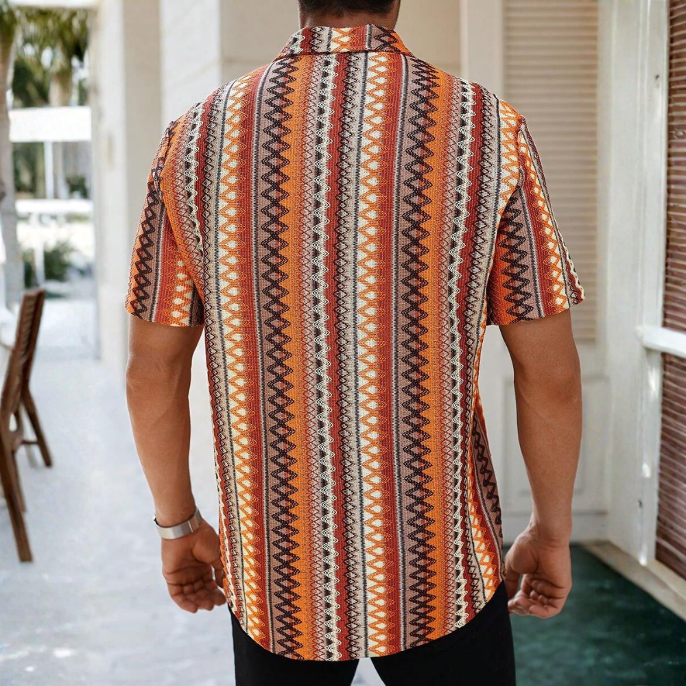 Casual Short Loose Sleeve Textured Sleeve Shirt For Men