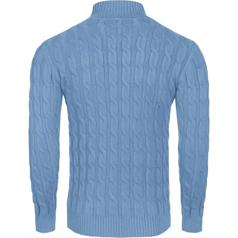 Casual Slim Fit Sweater With Twisted Knitted Design For Men